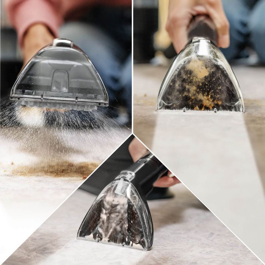 Sprayen, schrobben en opzuigen tegelijk